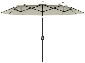 Outsunny Umbrelă de Grădină Dublă Înclinabilă la 45° cu Manivelă si 3 Orificii de Ventilație, 295x152x222 cm, Bej | Aosom Romania