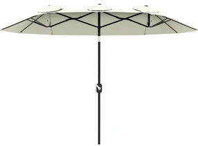 Outsunny Umbrelă de Grădină Dublă Înclinabilă la 45° cu Manivelă si 3 Orificii de Ventilație, 295x152x222 cm, Bej | Aosom Romania