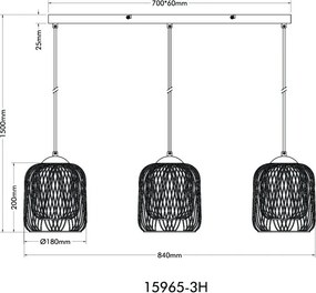 Lustra moderna cu 3 pendule DICHTI