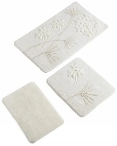 Set 3 Covorase de Baie Orkide, Acrilic, Crem