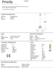 Lustra/Pendul design decorativ Priscila gold