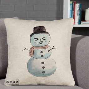 Perna Decorativa Om de Zapada Kawaii Haios, 40x40 cm, Bej Canapea, Husa Detasabila, Perna Inclusa, BEKZ®