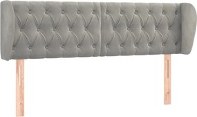 vidaXL Tăblie de pat cu aripioare gri deschis 147x23x78/88 cm catifea