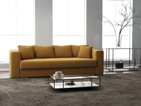 Canapea extensibilă dumonde cu ladă de depozitare si sezut confortabil din spuma high-density, Gloria Zoom Mustar 240x100 cm