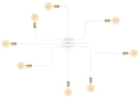 Lustră aplicată TRUVA, 8x E27, 40W, 230V, alb/auriu