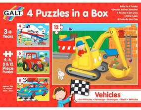 Set 4 puzzle Galt, Vehicule, 30 piese