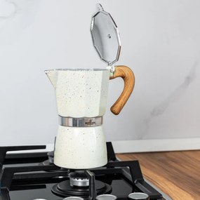 Cafetiera moka Bohmann BH 9303, 150 ml, 3 cesti, Supapa de siguranta, Aluminiu, Bej