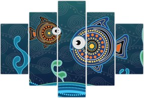 Tablou - Peștișorii desenați (150x105 cm)