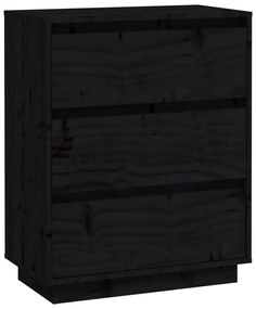 Servanta, negru, 60x34x75 cm, lemn masiv de pin 1, Negru