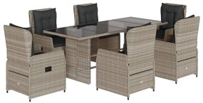 3262795 vidaXL Set mobilier de grădină cu perne, 7 piese gri deschis poliratan