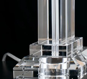 Veioza, lampa de masa design LUX VERONIQUE, crom/ abajur alb