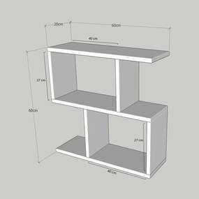 Consola Kalune Design 854KLN2804, 60x60 cm, 3 nivele, acoperire cu melaminat, maro