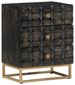 351680 vidaXL Noptieră, negru, 40x29x50 cm, lemn masiv de mango