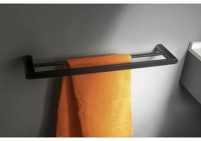 SAPHO RF011/15 Flori suport dublu pentru prosoape60 x 12,7 cm, negru mat