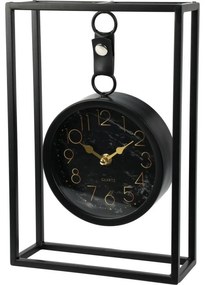 Ceas de masă din metal Alamino negru, 20 x 7,5 x 30 cm