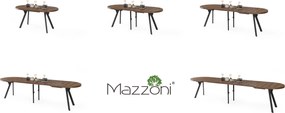 Mazzoni Masă ovală extensibilă EXPANSO Stejar Maro / picioare negre
