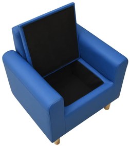 Canapea pentru copii, albastru, piele ecologica Albastru