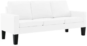 3056676 vidaXL Set canapea, 2 piese, alb, piele ecologică