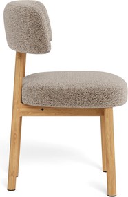 MAZZONI EXPORT Scaun tapițat TORAY Bej Latte (Monza 60) / cadru stejar natural