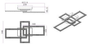 Plafonieră LED Globo 67328-24 SAPENA LED/24W/230V