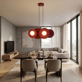 Lustră suspendată pe cablu UMBRA 4xG9/8W/230V roșie