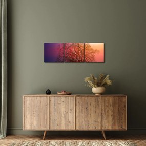 Tabloul pomilor în ceață (cu ceas) (90x30 cm)