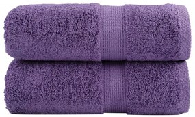 vidaXL Prosoape de baie premium SOLUND, 2 buc., violet, 30x30 cm, 600 g/m²