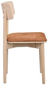 Scaune de dining maro coniac/natural 2 buc. din imitație de piele Wolcott – Rowico