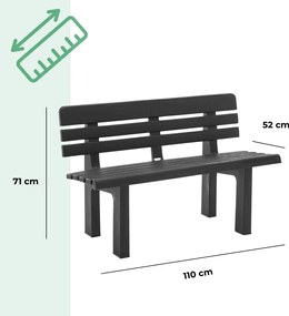 Bancă de grădină ORCHIDEA, 110x52x71cm, antracit I.P.A.E-Progarden