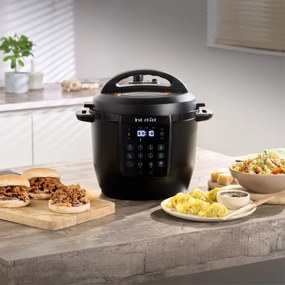 Multicooker Instant Pot Classic 112200001, 1000 W, 5,7 L, 7 programe, Butoane favorite, Afisaj LCD, Otel inoxidabil, Negru