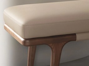 Bancheta din lemn si piele sintetica Mink