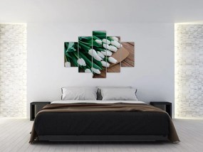 Tablou cu buchet de lalele albe (150x105 cm)