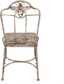 Scaun de exterior, alb, din metal, cu aspect vintage, Abeille