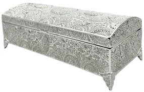 Caseta bijuterii CHLOE, 22x9.5x7cm, Argintiu