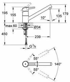 Baterie bucatarie Grohe Concetto crom lucios