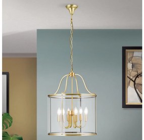 Orion - Candelabru BRUNO cu lanț, 6xE14/40W/230V, diam. 43 cm, auriu