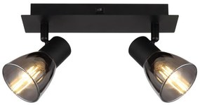 Aplica de perete / tavan cu 2 spoturi directionabile design modern CLAUDE negru
