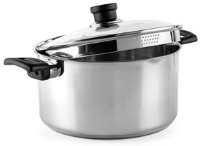 Cratiță Luigi Ferrero Sophia FR-3406, 26x14 cm, 7 l, Oțel 18/10, Capac din sticlă, Inducție, Inox