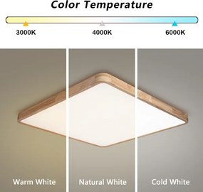 Brilagi - Corp de iluminat LED dimabil WOODLINE SQUARE LED/100W/230V stejar 80x80 cm + telecomandă