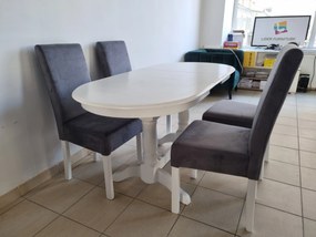Set Glamy Grey 1 , Masa 130-160 cm + 4 scaune