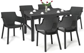 Set mobilier de grădină Evyon 6+1, grafit