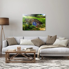 Tablou pe sticlă - Orasul Hobitin (70x50 cm)
