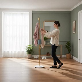 Cuier din metal ,culoare gold-alb,170x32 cm