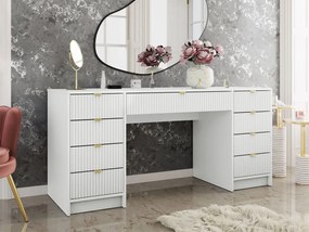 Masă de toaletă Rozoma Bis (Alb velvet + auriu) . 1104581