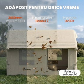 Outsunny Corturi Gonflabile Impermeabile pentru Glamping cu Orificiu pentru Sobă pentru 6-8 Persoane | Aosom Romania
