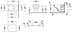 Duravit 45350900A1 - WC suspendat D-CODE cu capac, ceramică/alb lucios