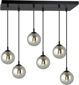 Lustră pe cablu COSMO 6xE14/10W/230V negru/negru fumuriu