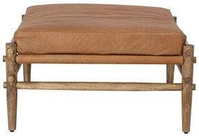 Taburet din piele de bivol și lemn de mango, natur, L84 cm, Aysia