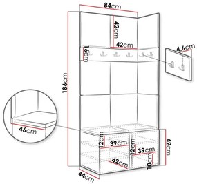 Mobilier hol Tovenaz I (Alb + albastru) . 1104757