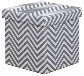 Taburet, material textil gri/alb, GAZMEND